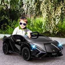 12V Lamborghini SIAN Licensed Electric with Remote Control, Horn, Black