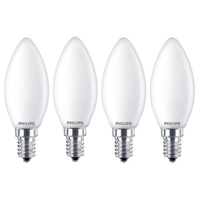 4 x Philips LED Lampen Kerzen 4,3W = 40W E14 matt 470lm neutral kaltweiß 4000K