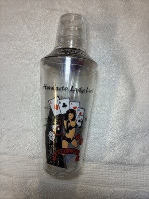 Vintage 'Here's to Lady Luck' Cocktail Shaker NEW COLLECTIBLE