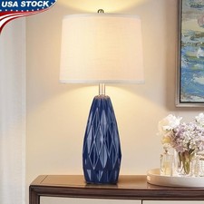 25 Inch Dimmable Ceramic Table Lamp Modern Design Bedroom Office Nightstand New