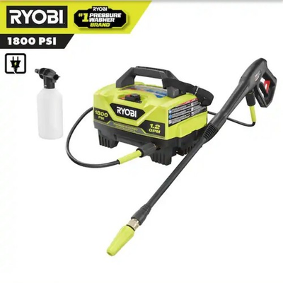 #ad RYOBI 1800 PSI 1.2 GPM Cold Water Corded Electric Pressure Washer $72.77