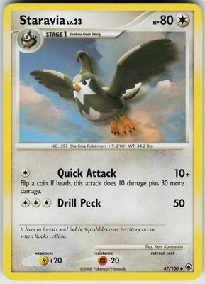 Staravia Uncommon Majestic Dawn 47/100 LP Pokemon
