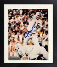 Earl Morrall signed Miami Dolphins 8x10 Photo #15 minor dings Framed- COA (17-0)