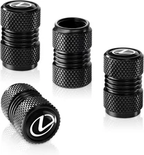 4 Pcs Black Metal Car Wheel Tire Valve Stem Cover for Lexus RX ES GS LS NX RS GX