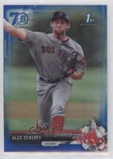 2017 Bowman Draft Chrome Blue Refractor 70th Anniversary 36/200 Alex Scherff fm0