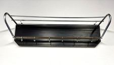Antike Wandgarderobe Stahlrohr Bauhaus Holz Chrom mit Haken, Hutablage Art Deco