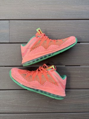 Nike LeBron X Watermelon Shoes Low Top 579765-801 Bright Mango Mens 11.5