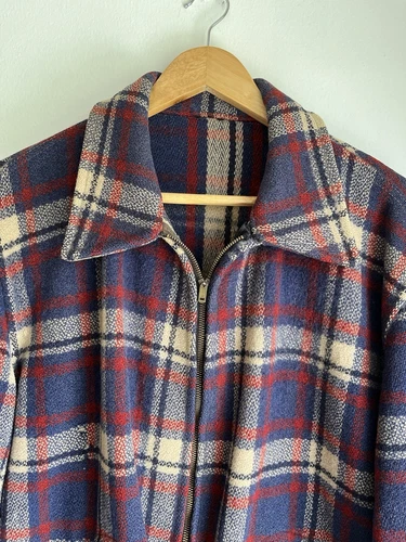 1940s Vintage WW2 Sportclad Plaid Cinch-Back Short Wool Jacket Antique Workwear - Picture 5 of 24