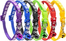 6 PCS Puppy Collars with Bell, for Small Dog Cats, 19-32 cm Dog Collars with