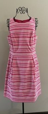 Tommy Hilfiger Dress Pink Striped Fit Flare Women’s Size 6 Sleeveless Lined
