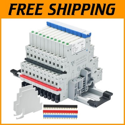 High-Performance 10 Pcs 24V Relay Set with DIN Rail Mount - Easy Installation