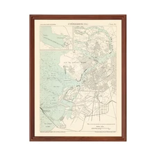 Old Map of Saint Petersburg 1888 - Vintage Russia Art Wall D