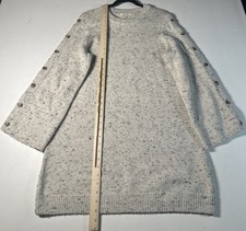 Madewell Donegal Button Sleeve Sweater Mini Dress Womens Sz XL Wool Blend