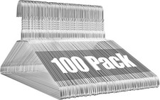 Wire Metal Clothes Hangers Bulk 100 Pack, 16 Inch 12 Gauge Standard Size, Slim S