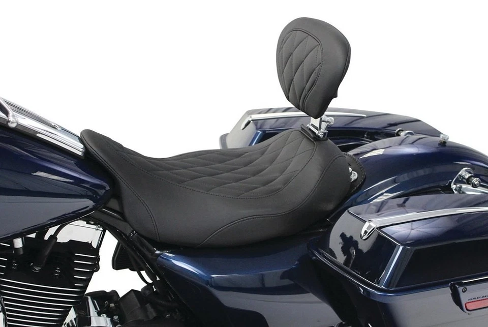 For Harley-Davidson Road King 08-21 Wide Tripper™ Solo Seat with Driver Backrest Foto 2 de 4