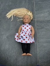 Our Generation 18" Doll Blonde Hair Girl Battat Hearts Dress Outfit Release Hair