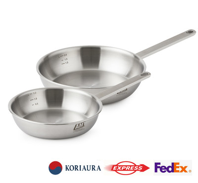 AMT Pro 316Ti Titanium 5-Ply Pan Set 2-Piece 22cm 26cm Induction Skillet