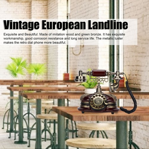 Antique European Telephone Dial Classic Retro Landline For Living Room FY - Afbeelding 10 van 24