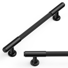 10 Pack Matte Black Cabinet Pulls 5 Inch 128mm Hole Center Heavy Duty Solid ...