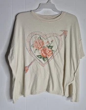 We The Free Love Rose Short Sleeve Oversized Short Sleeve Tunic Blouse...