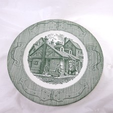 Vintage The Old Curiosity Shop Collector Plate Made In USA Green Graphics