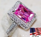 5CT Heat Treated Pink Topaz 925 Sterling Silver Ring Jewelry Sz 8 L1-5 — photo 2