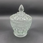 Vtg  Anchor Hocking Wexford Sugar Bowl With Footed Base And Lid