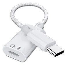 USB C to Lightning Audio Adapter, Type C Male Female White