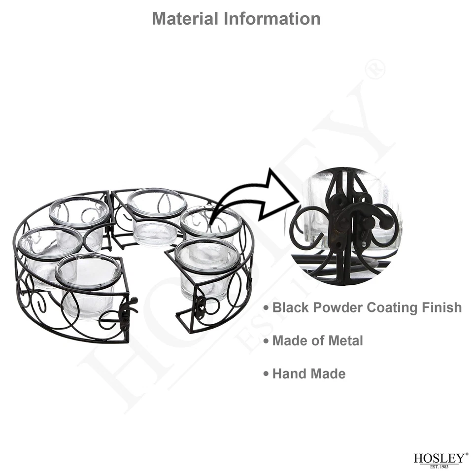 Suporte Tealight para pátio, 8 polegadas de diâmetro com 6 copos, peças centrais ideais para... - Imagem 4 de 4