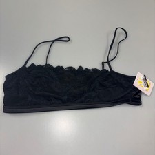 Auden Black Lace Unlined Wirefree Bralette Adjustable Straps Large NWT