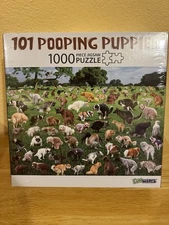 New 101 Pooping Puppies, 1000 Piece Jigsaw Puzzle, 27 x 19, Funwares  Sealed!