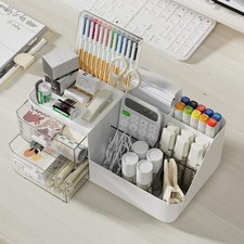 Desktop Storage Box,Divided Drawer For Easy Organization,Study Desk Rack W3N2