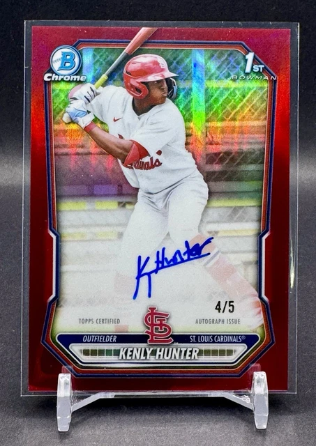 2026 Bowman Chrome Kenly Hunter 1st True Red Refractor Auto #/5 Cardinals SSP