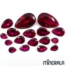 RUBY CORUNDUM LAB CREATED PEAR FACETED LOOSE GEMSTONE 3x5mm-13x21mm WP02813