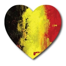 Belgian Flag Heart Magnet 5" Heart Shaped Decal for Car Truck SUV