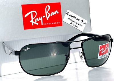 れいサン NEW Ray Ban Shiny Black UV PROTECTION G-15 Green Lens Sunglass