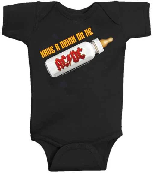 AC/Dc Tienen Un Bebida en Mí Música Metal Rock Band Infantil Bebé Mono - Imagen 2 de 3