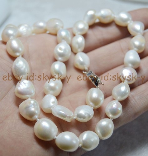 HUGE BAROQUE 12-15mm WHITE FRESHWATER 