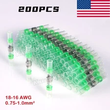 200PCS Solder Seal Sleeve 18-16 AWG Heat Shrink Butt Wire Connectors Terminals
