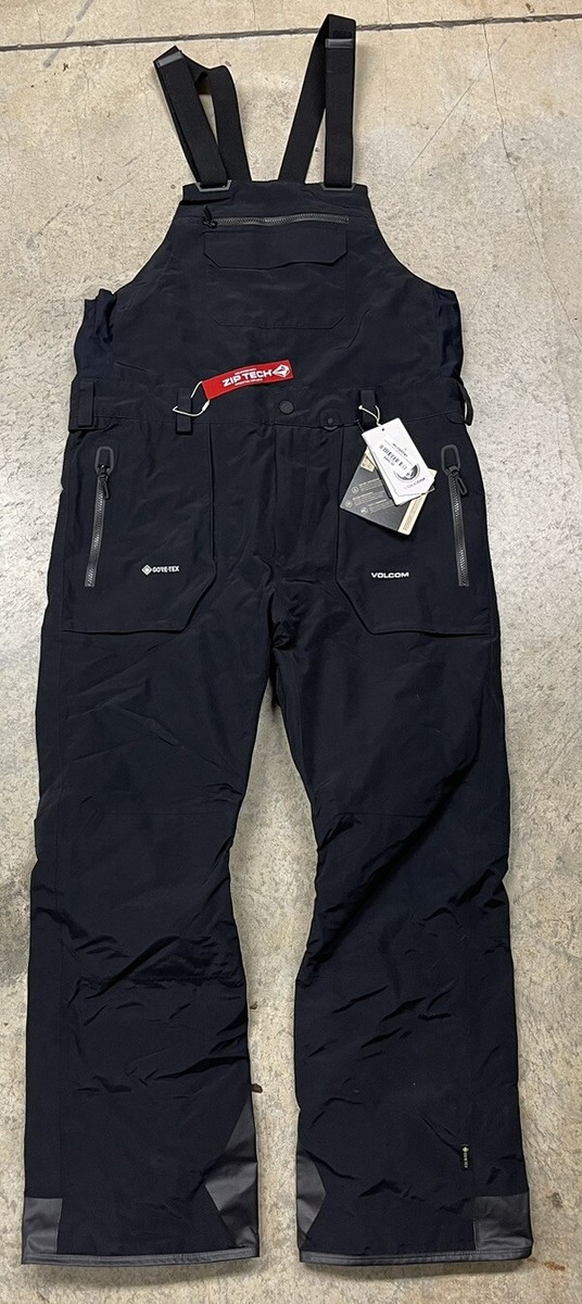 NWT MENS VOLCOM RAIN 2L Gore-Tex SNOWBOARD Bibs PANTS Small black