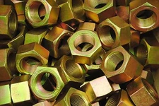 (10) Hex Finish Nuts 1-1/4-12 Grade 8 Yellow Zinc Plated 1-1/4 -12 Pitch