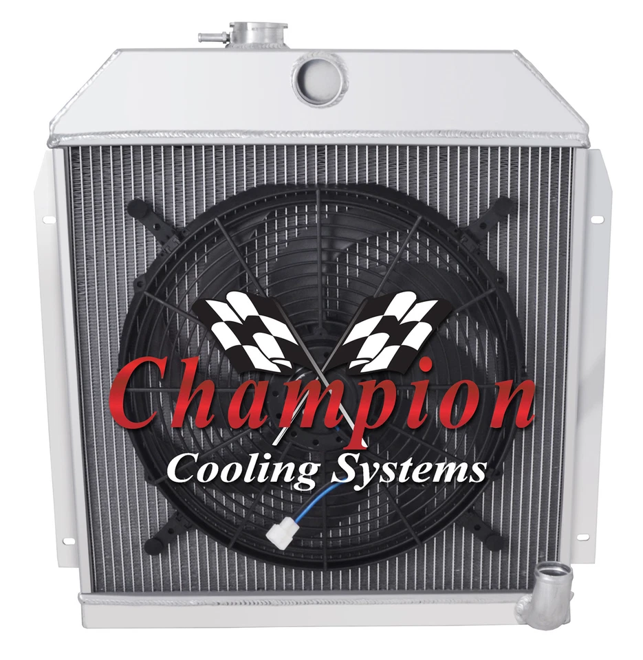 AL Champion 2 Row Radiator W/ 16" Fan for 1949 - 1952 Chrysler Town & Country - Image 3 of 4