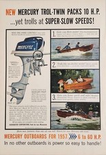 1956 Print Ad Mercury Trol-Twin 10 HP Outboard Motors Kiekhaefer Fond du Lac,WI