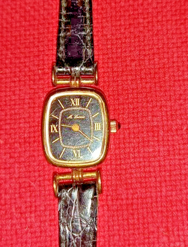 Montre De Poche Dame En Argent Plaqué Or – Cadran émaillé, Mécanique Manuelle – Occasion à Réviser