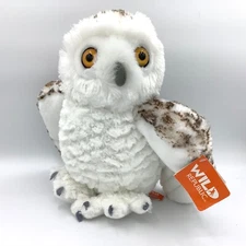 Wild Republic Plush Snowy Owl White Brown 11” Realistic 2018 Stuffed Animal