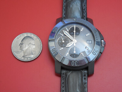 BAUME MERCIER TITANIUM / STEEL 40MM CAPELAND S AUTOMATIC CHRONOGRAPH CROCODILE
