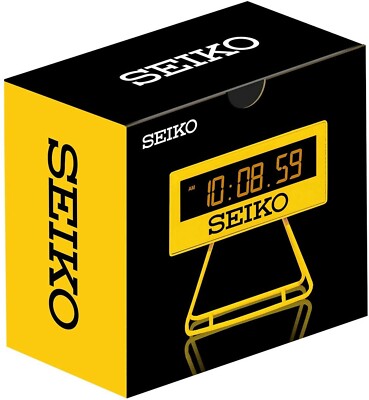 SEIKO Mini Sports Timer Clock Alarm Digital SQ815Y Yellow Quartz