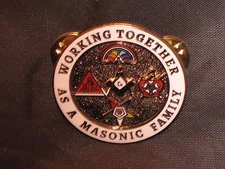 Masonic Family Lapel Tac Pin Demolay Rainbow Girls OES Job's Daughters NEW!