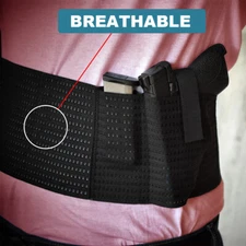 Tactical Ambidextrous Breathable Belly Band Gun Holster Concealed Carry Pistol