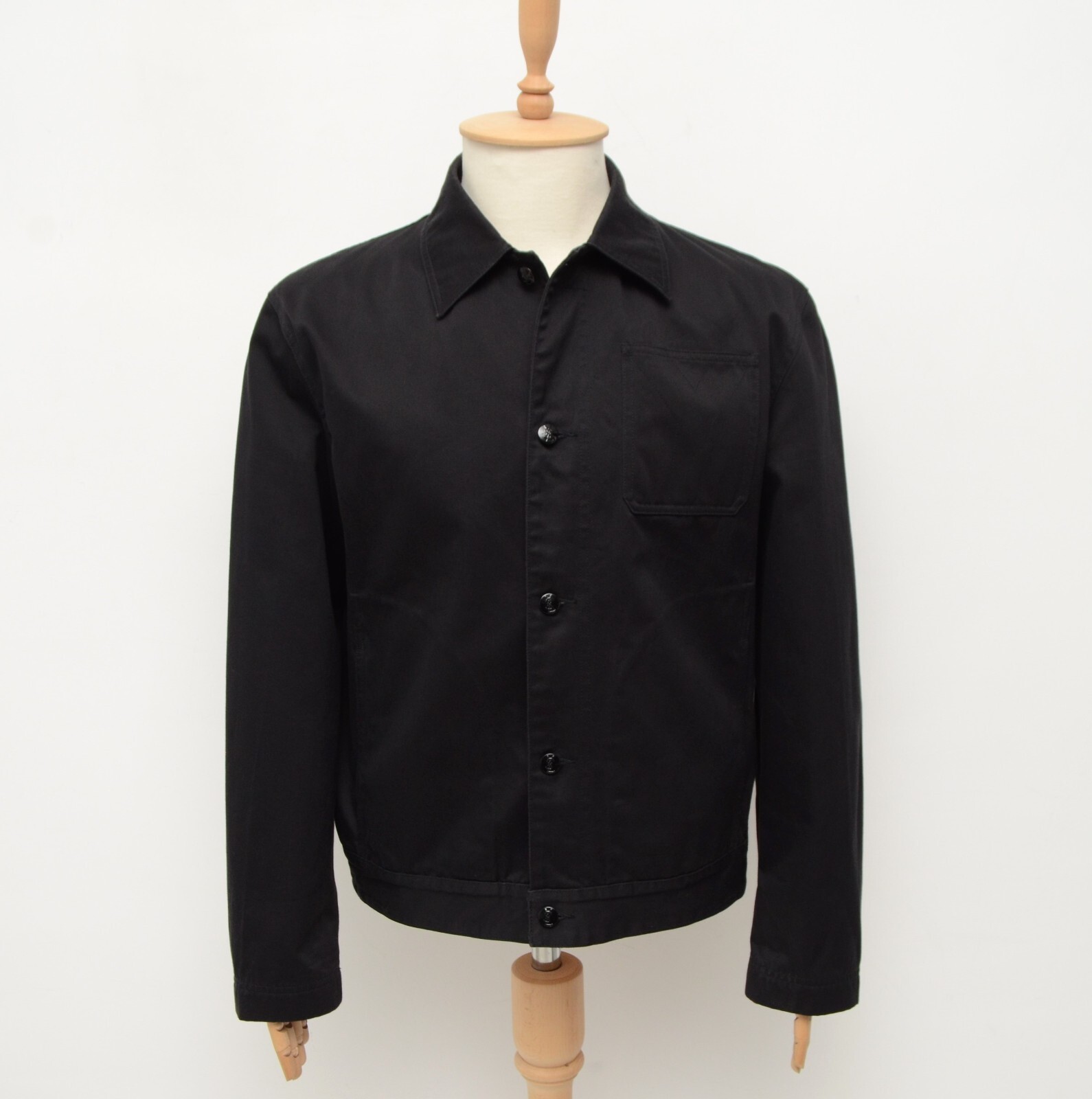 Autentico raro bomber uomo Yves Saint Laurent YSL nero Harrington taglia L